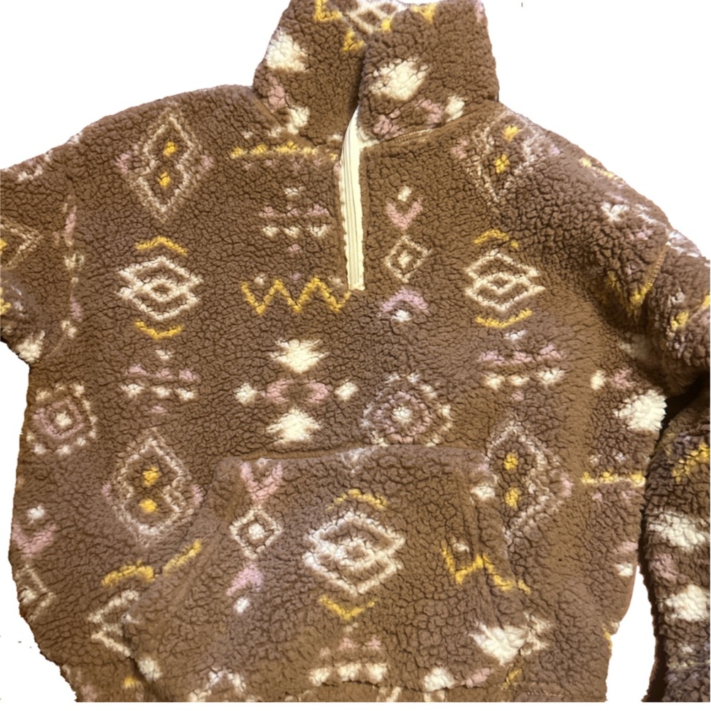 Brown Patterned Pullover Sweater